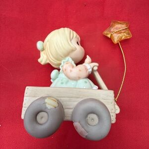 Precious Moments Adorable Blonde Doll with Star Wand and Wagon